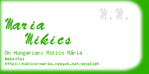 maria mikics business card