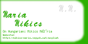 maria mikics business card